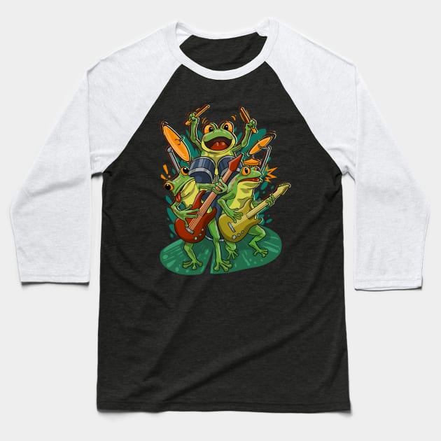 frog band Baseball T-Shirt by Crow Creations